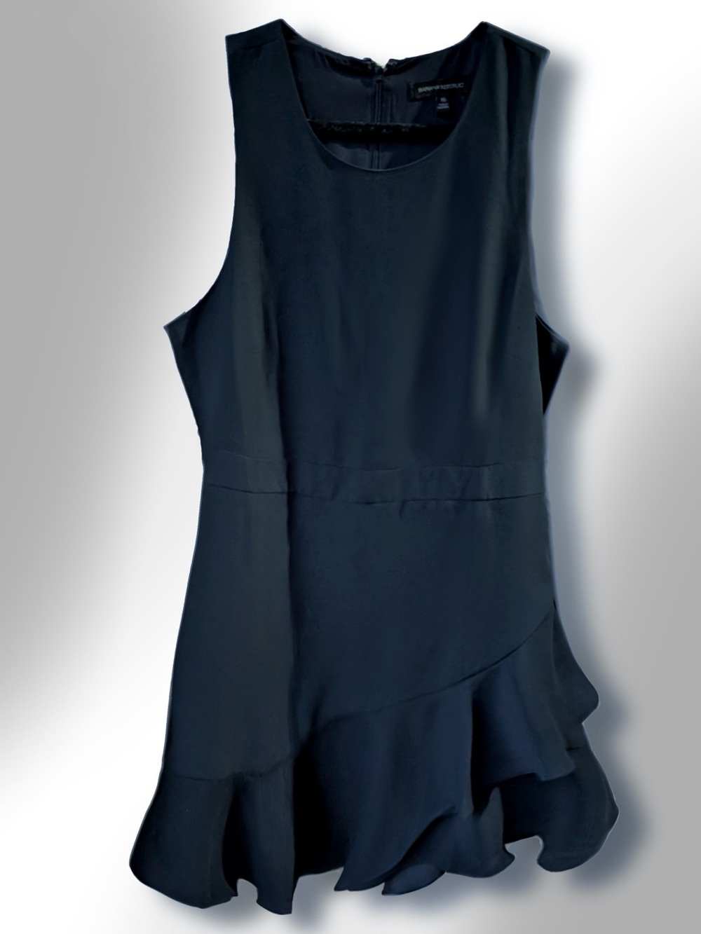 Banana Republic black Sleeveless midi Ruffle Dress size 16
